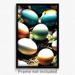 Pixel Art Poster - Busy Eggs (8 Bit Psychedelic Trippy Weird Video Game Print)