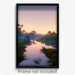 Pixel Art Poster - Meager Bayou (8 Bit Psychedelic Trippy Video Game Print)