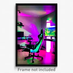Pixel Art Poster - Zealous Gaming Room (8 Bit Psychedelic Video Game Print)
