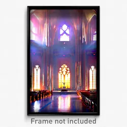 Pixel Art Poster - Stunning Sanctuary (8 Bit Psychedelic Video Game Print)