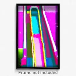 Pixel Art Poster - Shiny Slide (8 Bit Psychedelic Trippy Weird Video Game Print)
