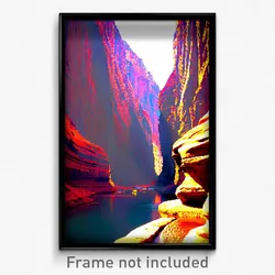 Pixel Art Poster - Magnificent Canyon (8 Bit Psychedelic Video Game Print)