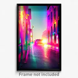 Pixel Art Poster - Vivid Street (8 Bit Psychedelic Trippy Video Game Print)