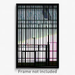 Pixel Art Poster - Wire Frame Isle (8 Bit Psychedelic Trippy Video Game Print)