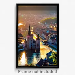 Pixel Art Poster - Familiar German City (8 Bit Psychedelic Video Game Print)