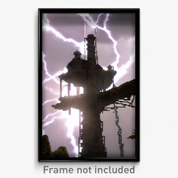 Pixel Art Poster - Thunderous Mine (8 Bit Psychedelic Trippy Video Game Print)