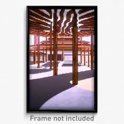 Pixel Art Poster - Curvy Lumber Yard (8 Bit Psychedelic Trippy Video Game Print)