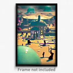 Pixel Art Poster - Plastic Isthmus (8 Bit Psychedelic Trippy Video Game Print)