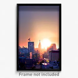 Pixel Art Poster - Distinct American City (8 Bit Psychedelic Video Game Print)