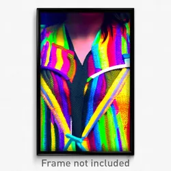 Pixel Art Poster - Multicolored Chest (8 Bit Psychedelic Video Game Print)