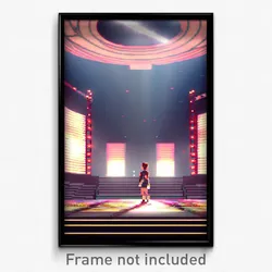 Pixel Art Poster - Far Arena (8 Bit Psychedelic Trippy Weird Video Game Print)