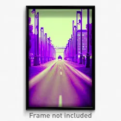 Pixel Art Poster - Purple Avenue (8 Bit Psychedelic Trippy Video Game Print)