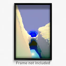 Pixel Art Poster - Sky Blue Hole (8 Bit Psychedelic Trippy Video Game Print)
