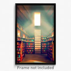 Pixel Art Poster - Smoggy Library (8 Bit Psychedelic Trippy Video Game Print)