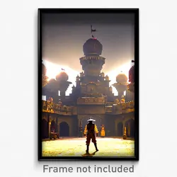 Pixel Art Poster - Brilliant Fort (8 Bit Psychedelic Trippy Video Game Print)