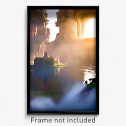 Pixel Art Poster - Natural Fortifications (8 Bit Psychedelic Video Game Print)