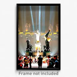 Pixel Art Poster - Crowded Statue (8 Bit Psychedelic Trippy Video Game Print)