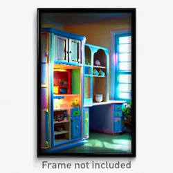 Pixel Art Poster - Cute Hutch (8 Bit Psychedelic Trippy Weird Video Game Print)