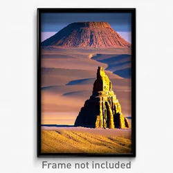 Pixel Art Poster - Interesting Butte (8 Bit Psychedelic Trippy Video Game Print)