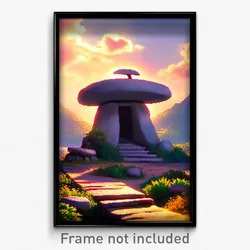 Pixel Art Poster - Elegant Dolmen (8 Bit Psychedelic Trippy Video Game Print)