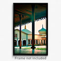 Pixel Art Poster - Rural Mosque (8 Bit Psychedelic Trippy Video Game Print)