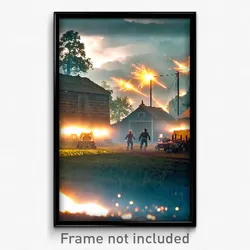 Pixel Art Poster - Thunderous Farmstead (8 Bit Psychedelic Video Game Print)