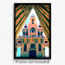 Pixel Art Poster - Angelic Mexican Architecture (8 Bit Video Game Print)