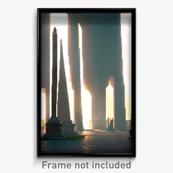 Pixel Art Poster - Unnatural Obelisk (8 Bit Psychedelic Trippy Video Game Print)