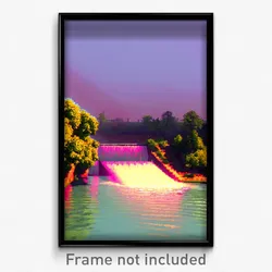 Pixel Art Poster - Fruity Reservoir (8 Bit Psychedelic Trippy Video Game Print)