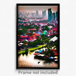 Pixel Art Poster - Natural Thai City (8 Bit Psychedelic Trippy Video Game Print)