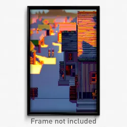 Pixel Art Poster - Shady Barracks (8 Bit Psychedelic Trippy Video Game Print)