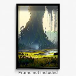 Pixel Art Poster - Massive Swamp (8 Bit Psychedelic Trippy Video Game Print)