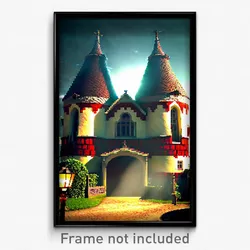 Pixel Art Poster - Wild Almshouse (8 Bit Psychedelic Trippy Video Game Print)