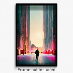 Pixel Art Poster - Tall Copenhagen (8 Bit Psychedelic Trippy Video Game Print)