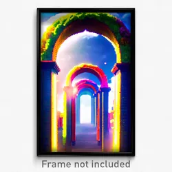 Pixel Art Poster - Bountiful Arch (8 Bit Psychedelic Trippy Video Game Print)
