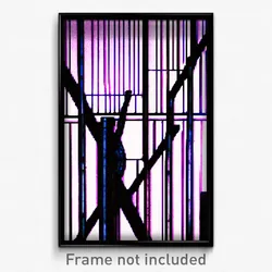 Pixel Art Poster - Wire Frame Heights (8 Bit Psychedelic Video Game Print)