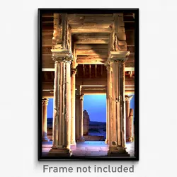 Pixel Art Poster - Worn Ancient Architecture (8 Bit Video Game Print)