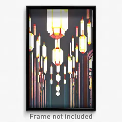 Pixel Art Poster - Meager Ossuary (8 Bit Psychedelic Trippy Video Game Print)