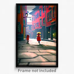 Pixel Art Poster - Important Mews (8 Bit Psychedelic Trippy Video Game Print)