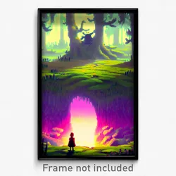 Pixel Art Poster - Sweet Bog (8 Bit Psychedelic Trippy Weird Video Game Print)