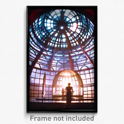 Pixel Art Poster - Blissful Dome (8 Bit Psychedelic Trippy Video Game Print)