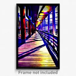 Pixel Art Poster - Unusual Boardwalk (8 Bit Psychedelic Trippy Video Game Print)