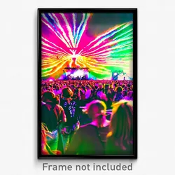 Pixel Art Poster - Swirly Music Festival (8 Bit Psychedelic Video Game Print)