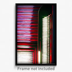 Pixel Art Poster - Striped Movie Theatre (8 Bit Psychedelic Video Game Print)
