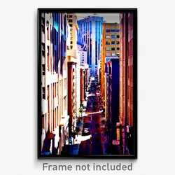 Pixel Art Poster - Narrow San Francisco (8 Bit Psychedelic Video Game Print)