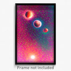 Pixel Art Poster - Vibrant Mars (8 Bit Psychedelic Trippy Video Game Print)