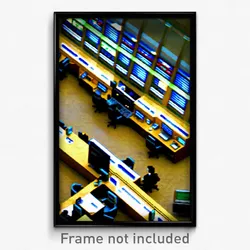 Pixel Art Poster - Modest Stock Trading Floor (8 Bit Video Game Print)