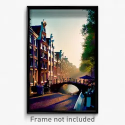 Pixel Art Poster - Mellow Amsterdam (8 Bit Psychedelic Trippy Video Game Print)