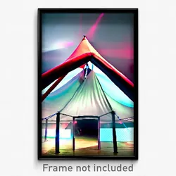 Pixel Art Poster - Virtual Tent (8 Bit Psychedelic Trippy Video Game Print)
