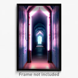 Pixel Art Poster - Frozen Hallway (8 Bit Psychedelic Trippy Video Game Print)